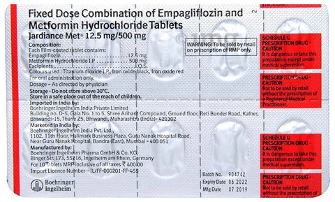 Jardiance Met 12.5/500mg