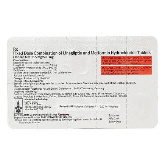 Ondero Met 2.5mg/500mg