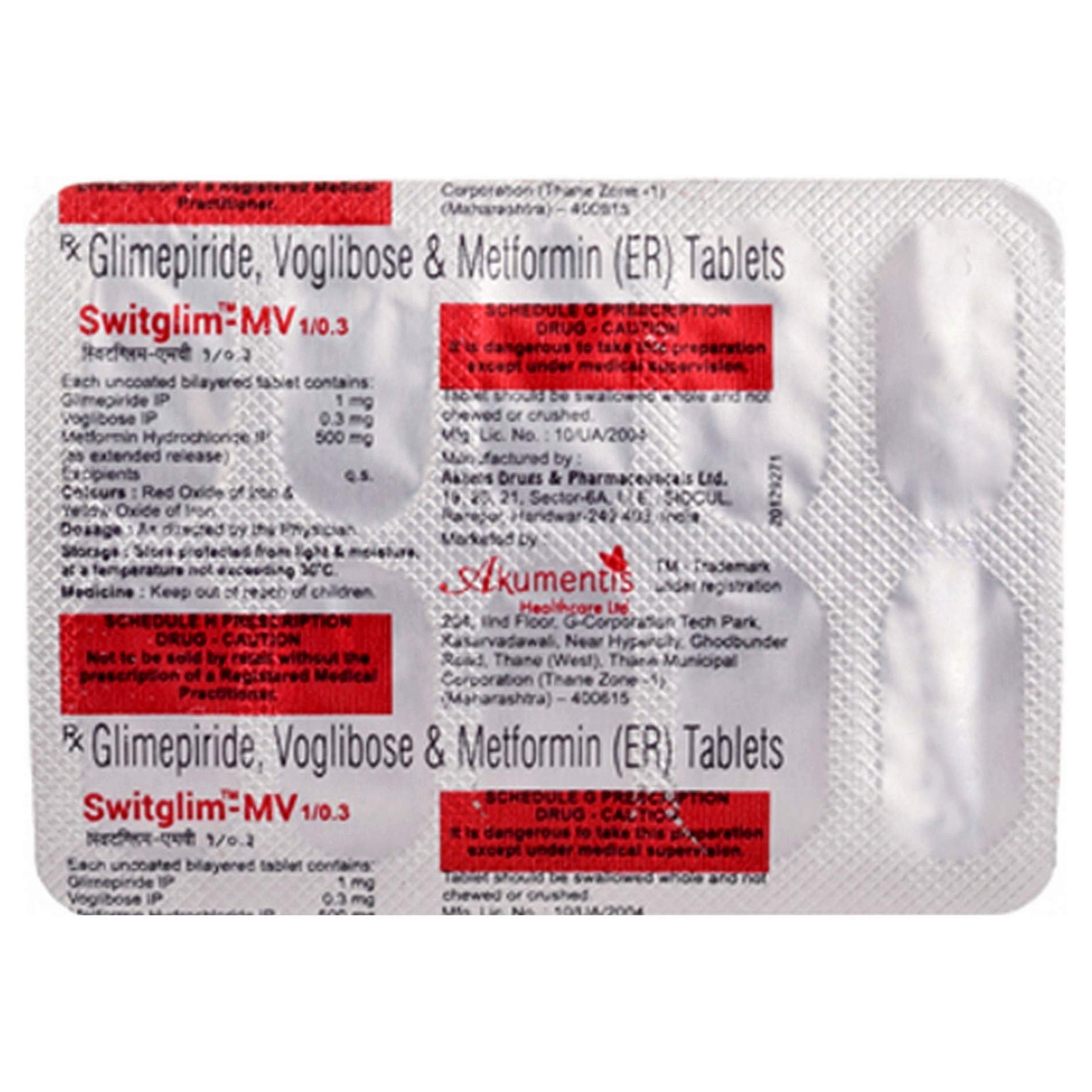 Switglim MV 1/0.3 MG tab